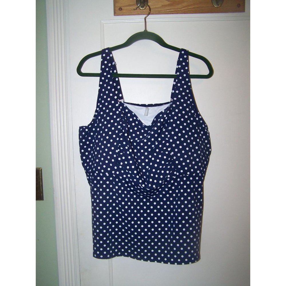 Lands' End Square Neck Underwire Swim Suit Top 24W G